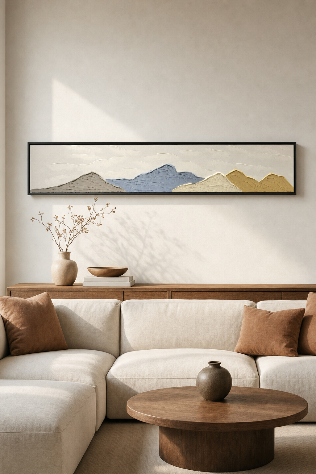 Panoramic Pastel Mountain Silhouette Wall Art