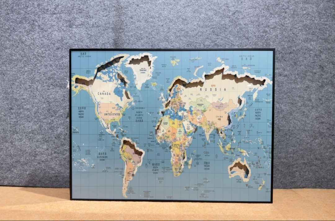 3D Layered World Map Frame