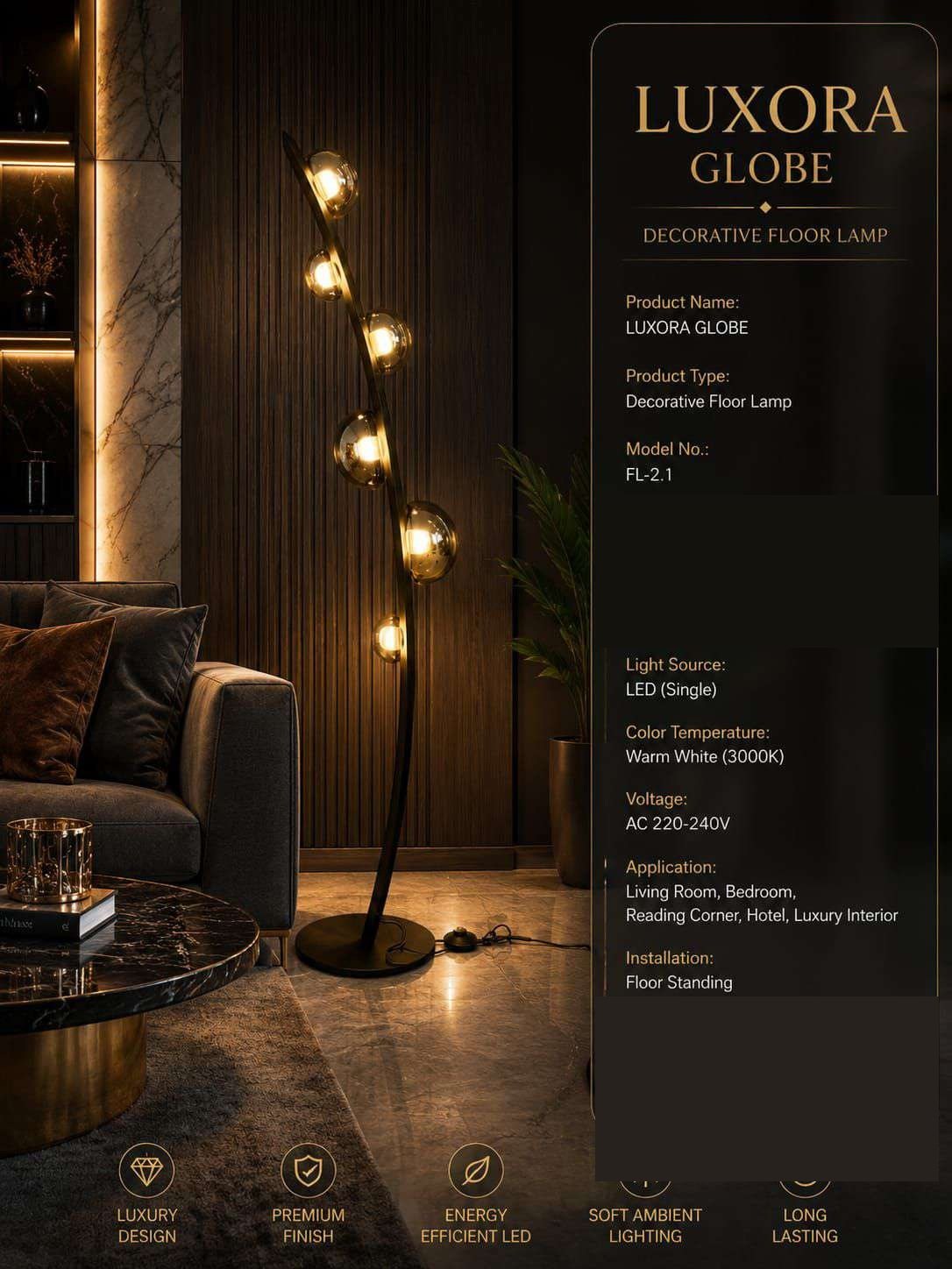 Luxora Globe Decorative Floor Lamp
