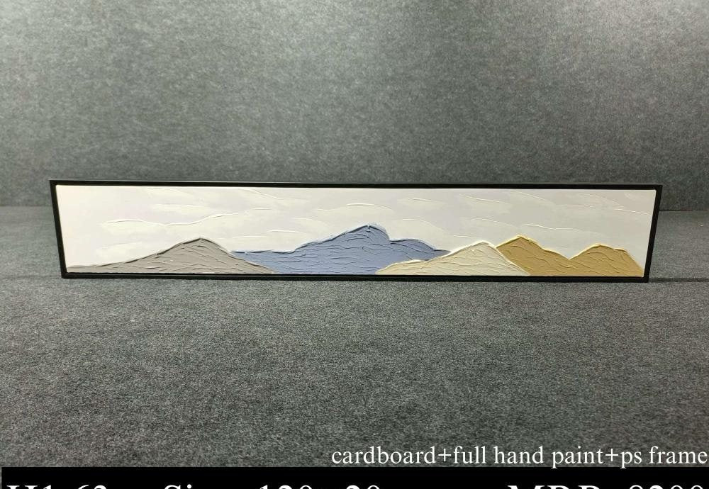 Panoramic Pastel Mountain Silhouette Wall Art – close-up product photo