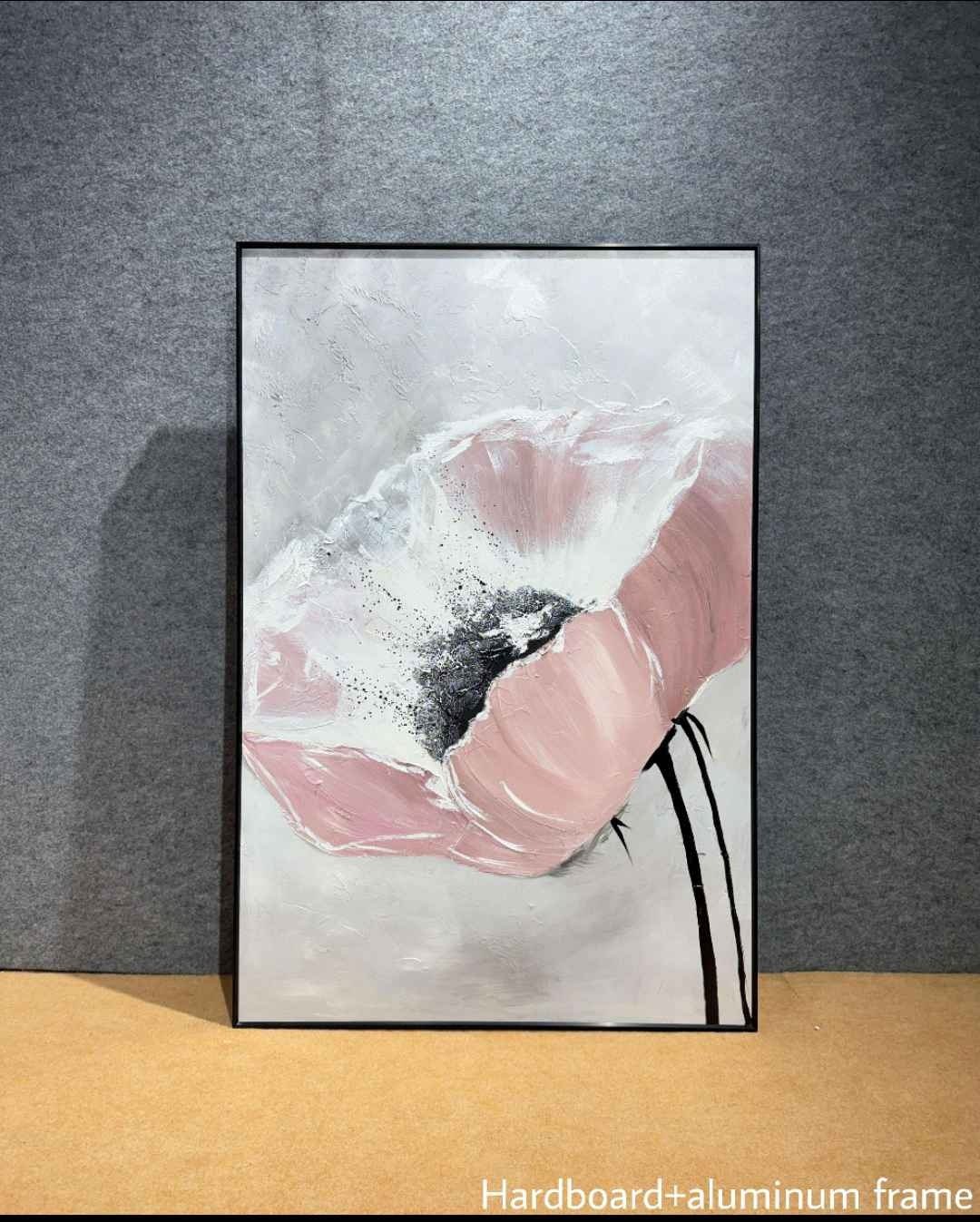 Pink Poppy Close-up Textured Wall Art – close-up product photo