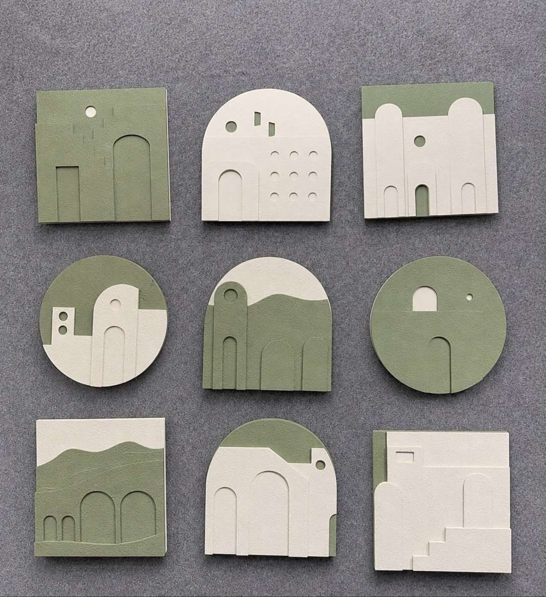 Sage & Cream Architectural Arch Panels – product photo of the full set