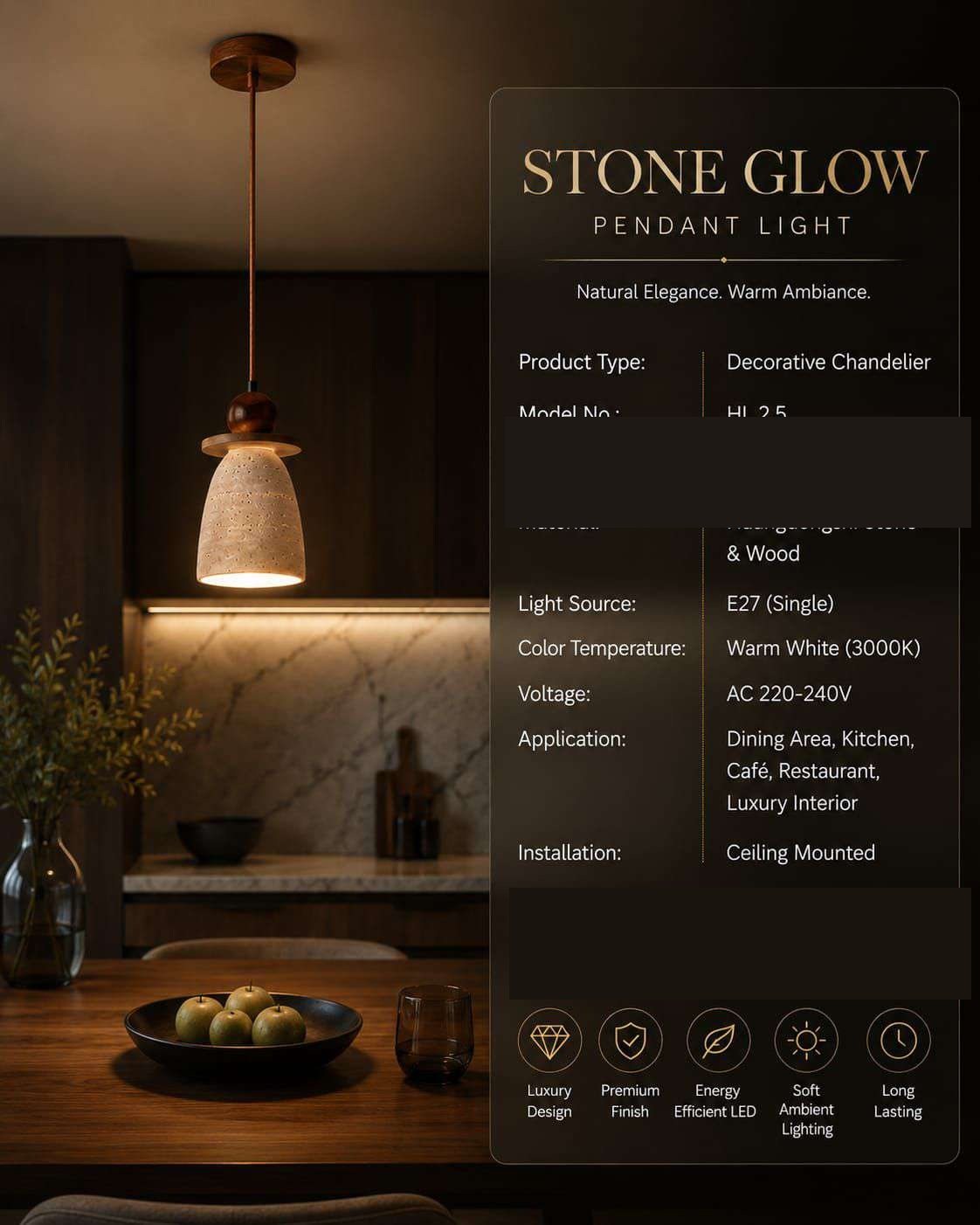 Stone Glow Pendant Light