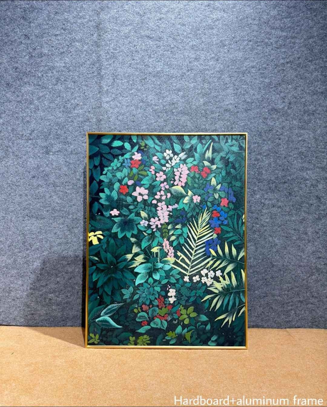 Tropical Jungle Foliage & Flowers Wall Art – close-up product photo